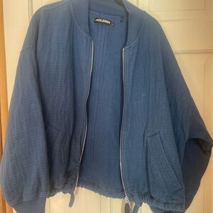 Holden Blue Bomber Jacket Lightweight Casual